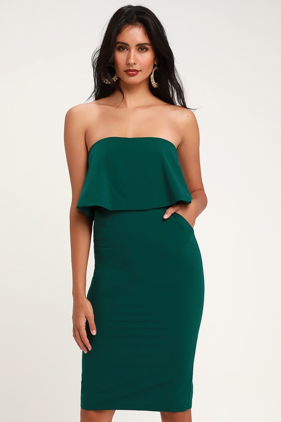 Green Strapless Dress ...